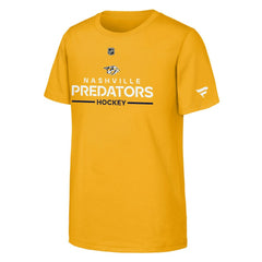 NHL Nashville Predators Fanatics Youth Authentic Pro Wordmark T-Shirt - Gold
