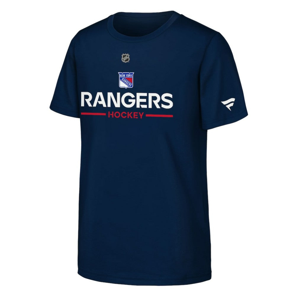NHL New York Rangers Fanatics Youth Authentic Pro Wordmark T-Shirt - Navy