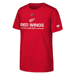 NHL Detroit Red Wings Fanatics Youth Authentic Pro Wordmark T-Shirt - Red