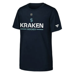 NHL Seattle Kraken Fanatics Youth Authentic Pro Wordmark T-Shirt - Navy