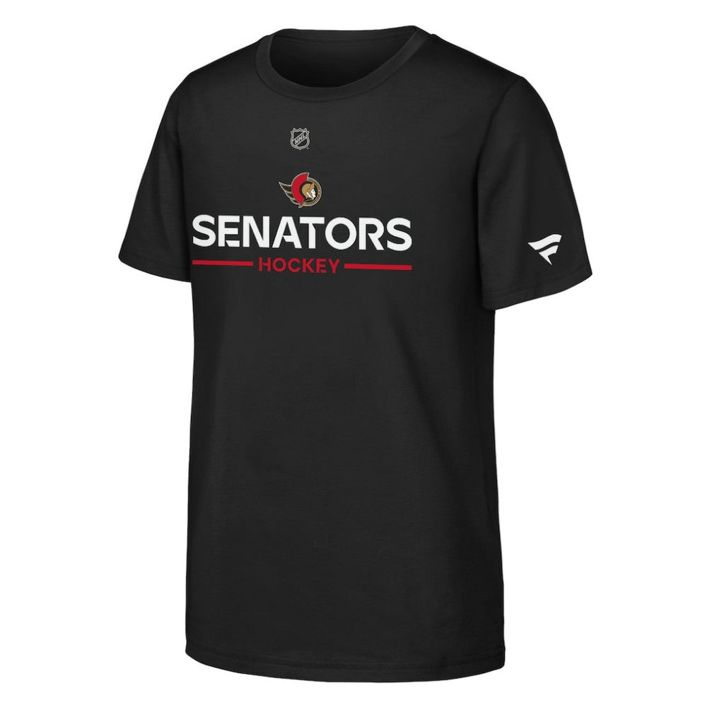 NHL Ottawa Senators Fanatics Youth Authentic Pro Wordmark T-Shirt - Black