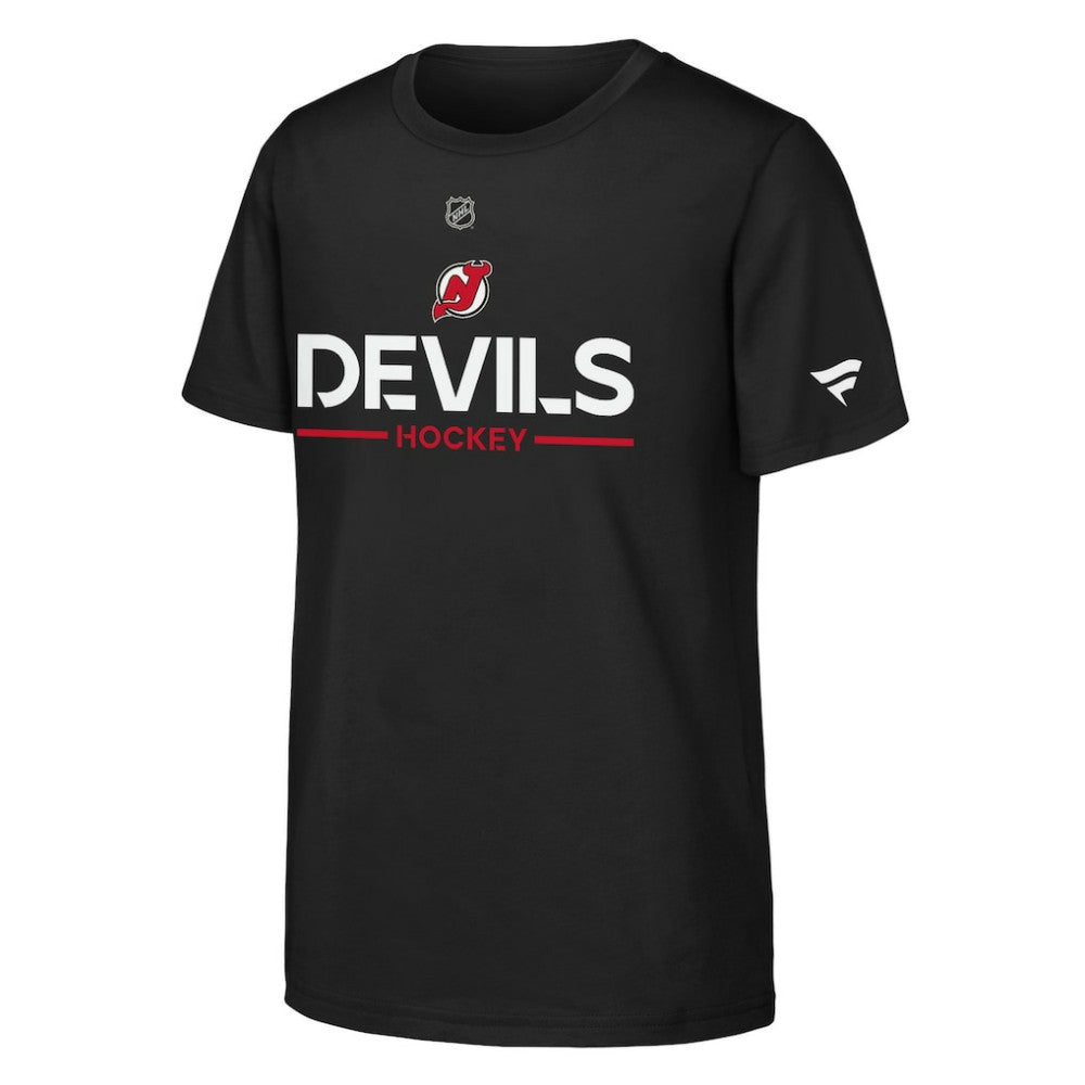 NHL New Jersey Devils Fanatics Youth Authentic Pro Wordmark T-Shirt - Black