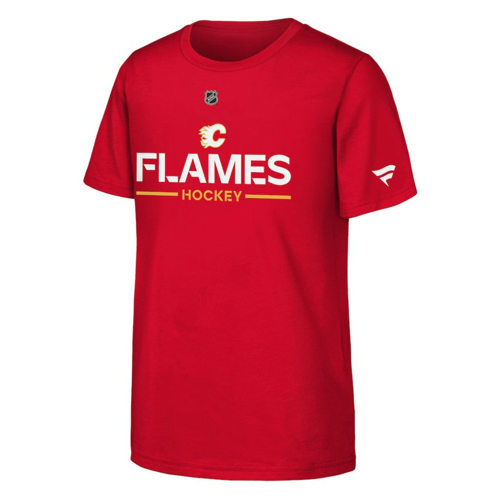 NHL Calgary Flames Fanatics Youth Authentic Pro Wordmark T-Shirt - Red