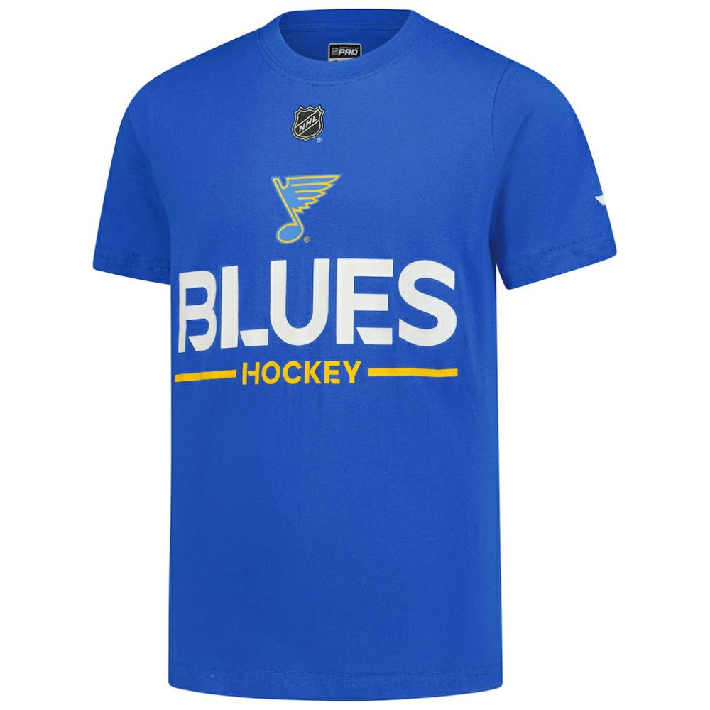 NHL St. Louis Blues Fanatics Youth Authentic Pro Wordmark T-Shirt - Blue