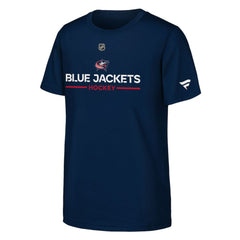 NHL Columbus Blue Jackets Fanatics Youth Authentic Pro Wordmark T-Shirt - Navy