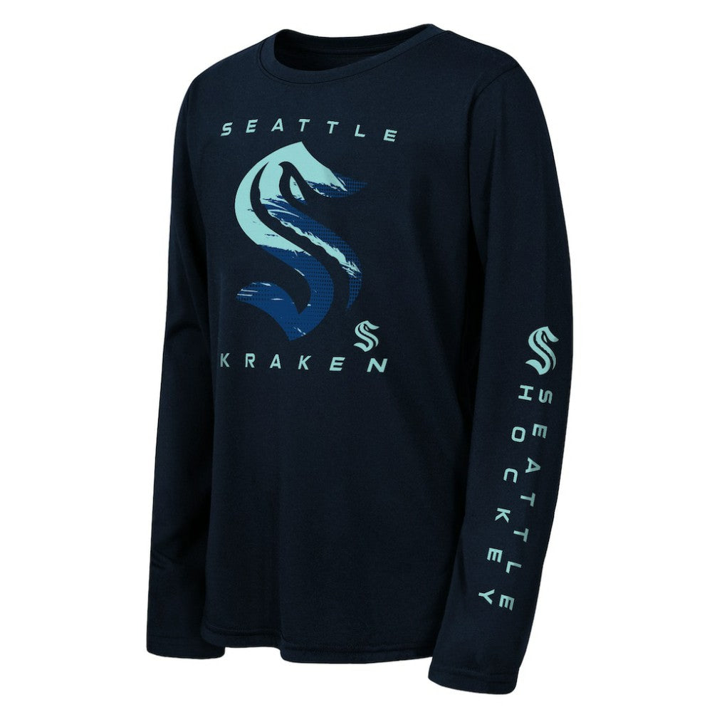 NHL Seattle Kraken Outerstuff Youth Seize the Win Long Sleeve T-Shirt - Deep Sea Blue