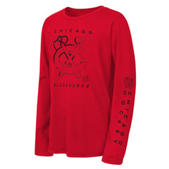 NHL Chicago Blackhawks Outerstuff Youth Seize the Win Long Sleeve T-Shirt - Red
