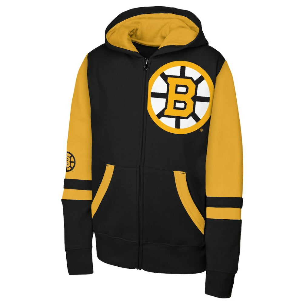 NHL Boston Bruins Outerstuff Youth Face Off Full-Zip Hoodie - Black