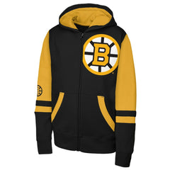 NHL Boston Bruins Outerstuff Youth Face Off Full-Zip Hoodie - Black