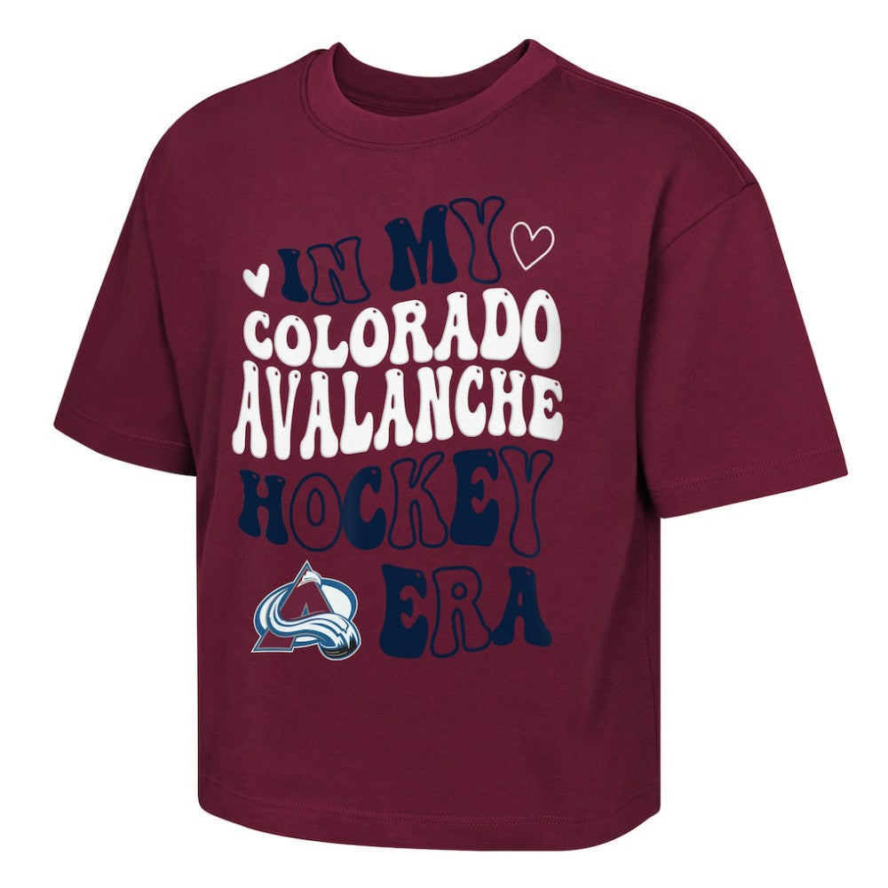 NHL Colorado Avalanche Outerstuff Girls Youth In My Era Boxy T-Shirt - Burgundy