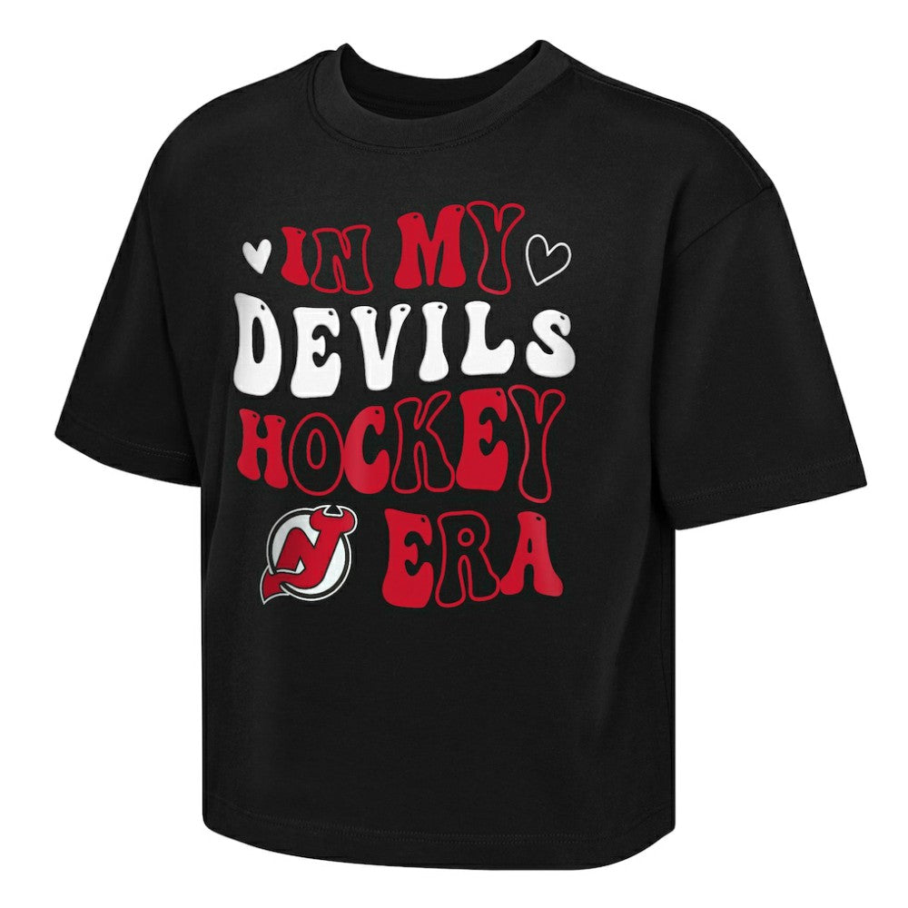 NHL New Jersey Devils Outerstuff Girls Youth In My Era Boxy T-Shirt - Black
