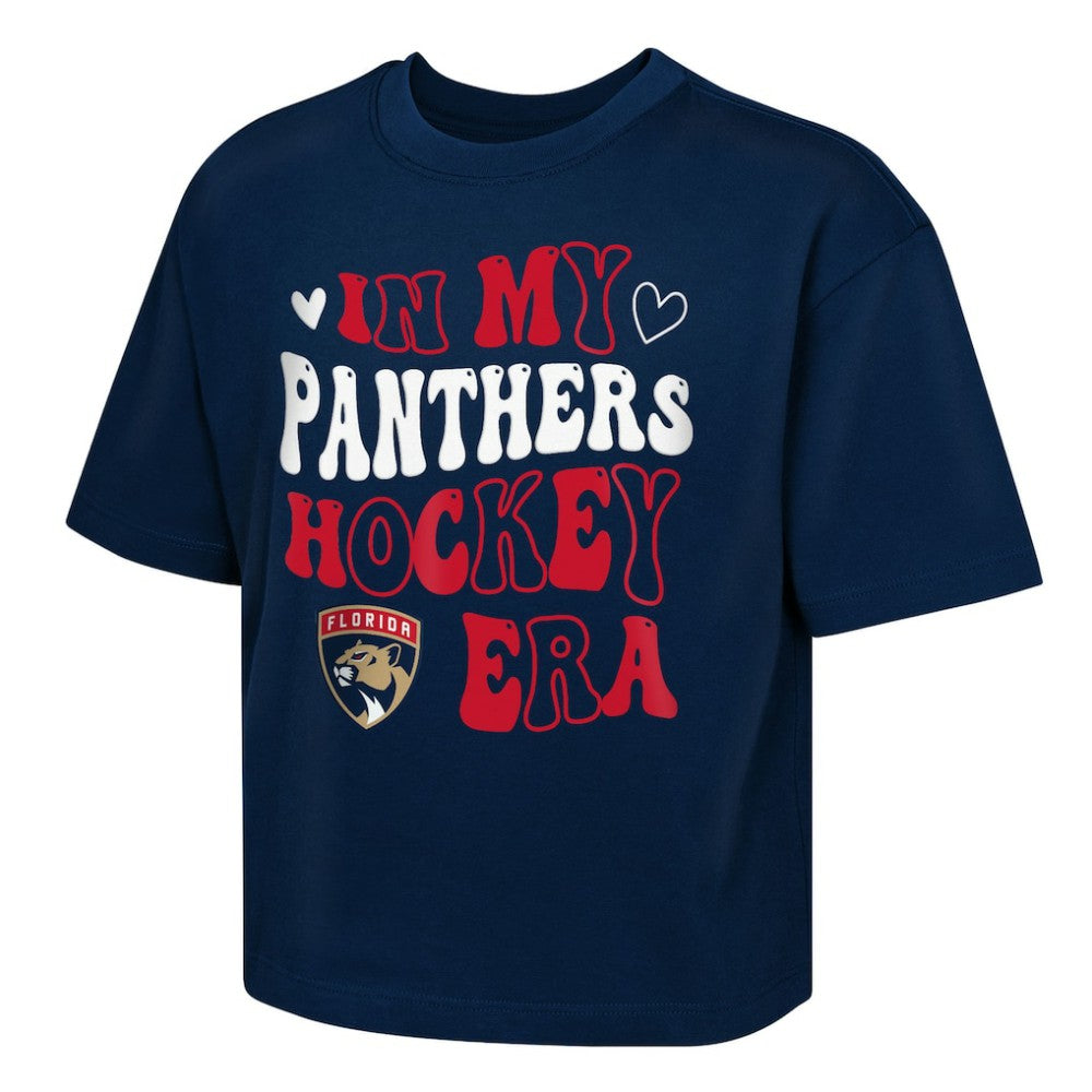 NHL Florida Panthers Outerstuff Girls Youth In My Era Boxy T-Shirt - Navy