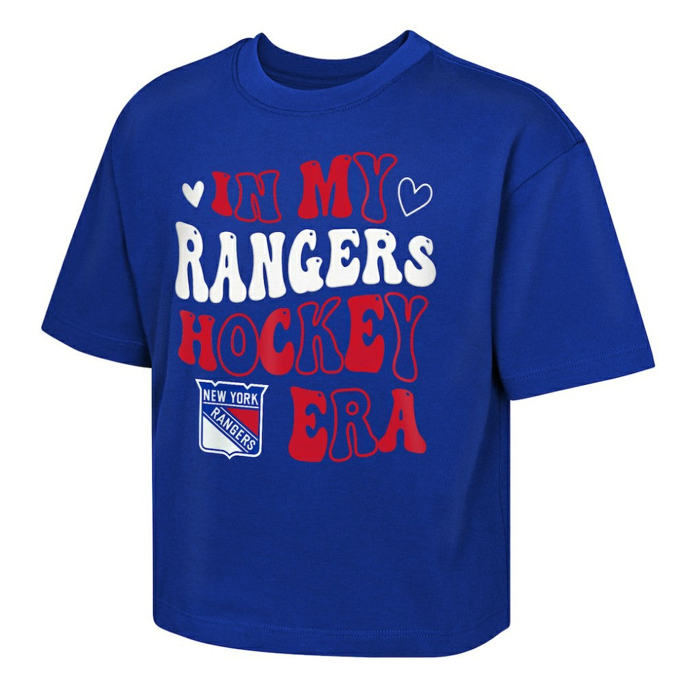 NHL New York Rangers Outerstuff Girls Youth In My Era Boxy T-Shirt - Blue