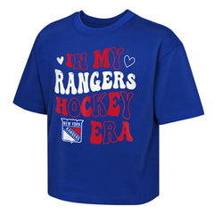 NHL New York Rangers Outerstuff Girls Youth In My Era Boxy T-Shirt - Blue