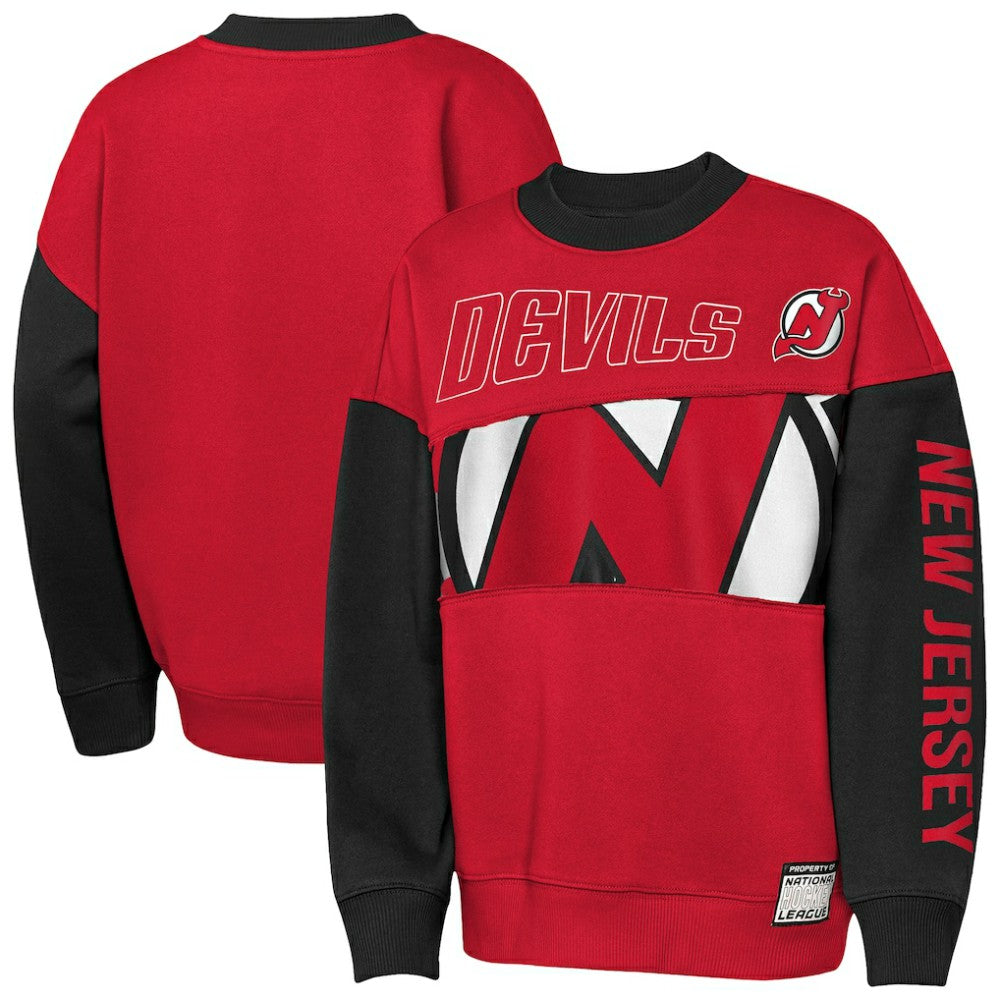 NHL New Jersey Devils Outerstuff Youth Impact Player Sweatshirt - Red/Black