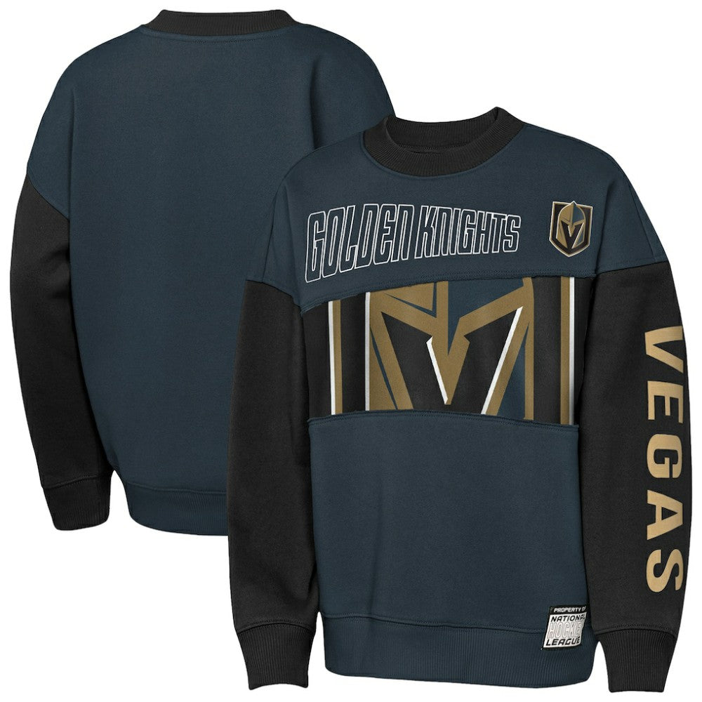 NHL Vegas Golden Knights Outerstuff Youth Impact Player Sweatshirt - Steel/Black