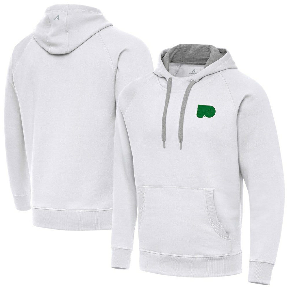 NHL Philadelphia Flyers Antigua St. Patrick's Day Victory Pullover Hoodie - White