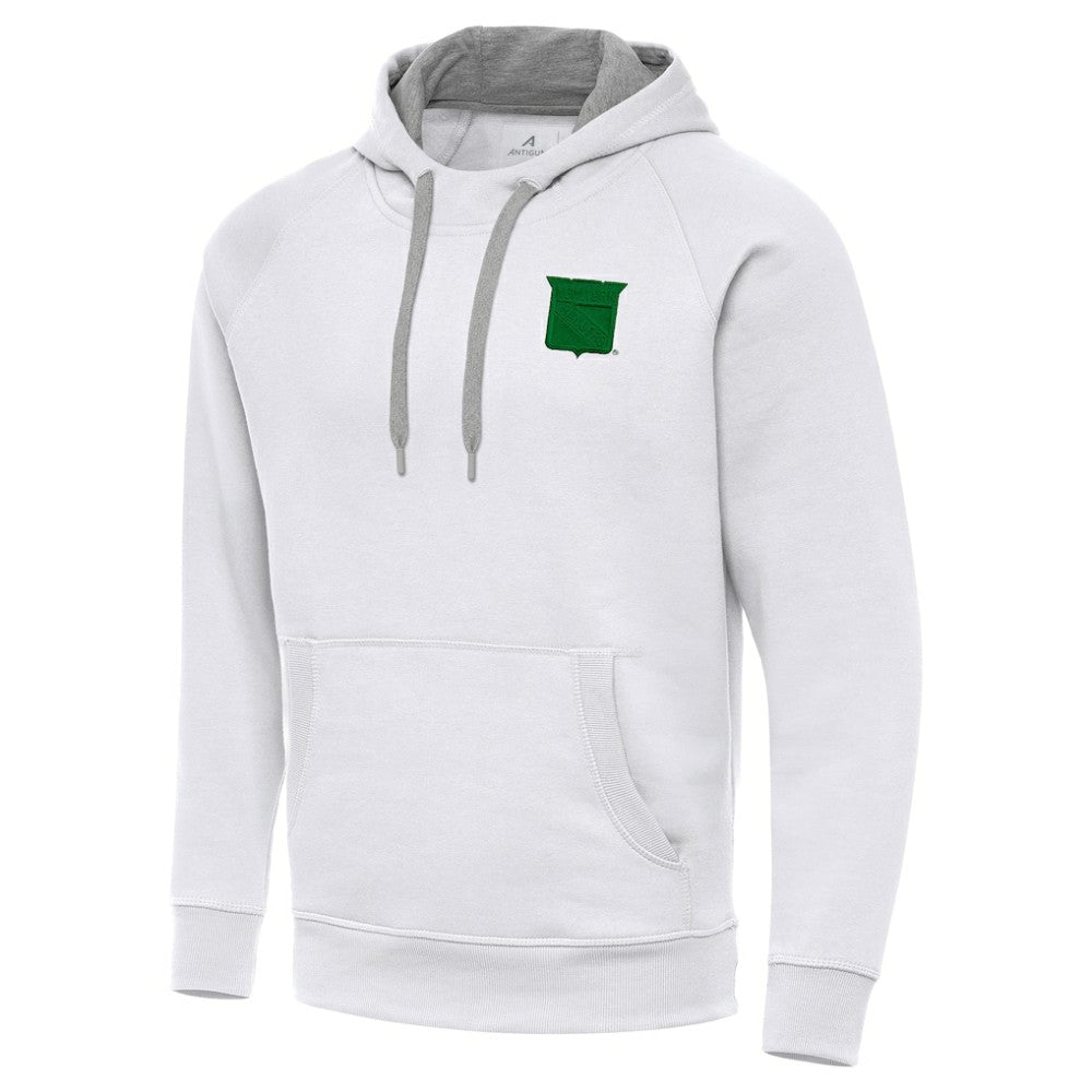 NHL New York Rangers Antigua St. Patrick's Day Victory Pullover Hoodie - White