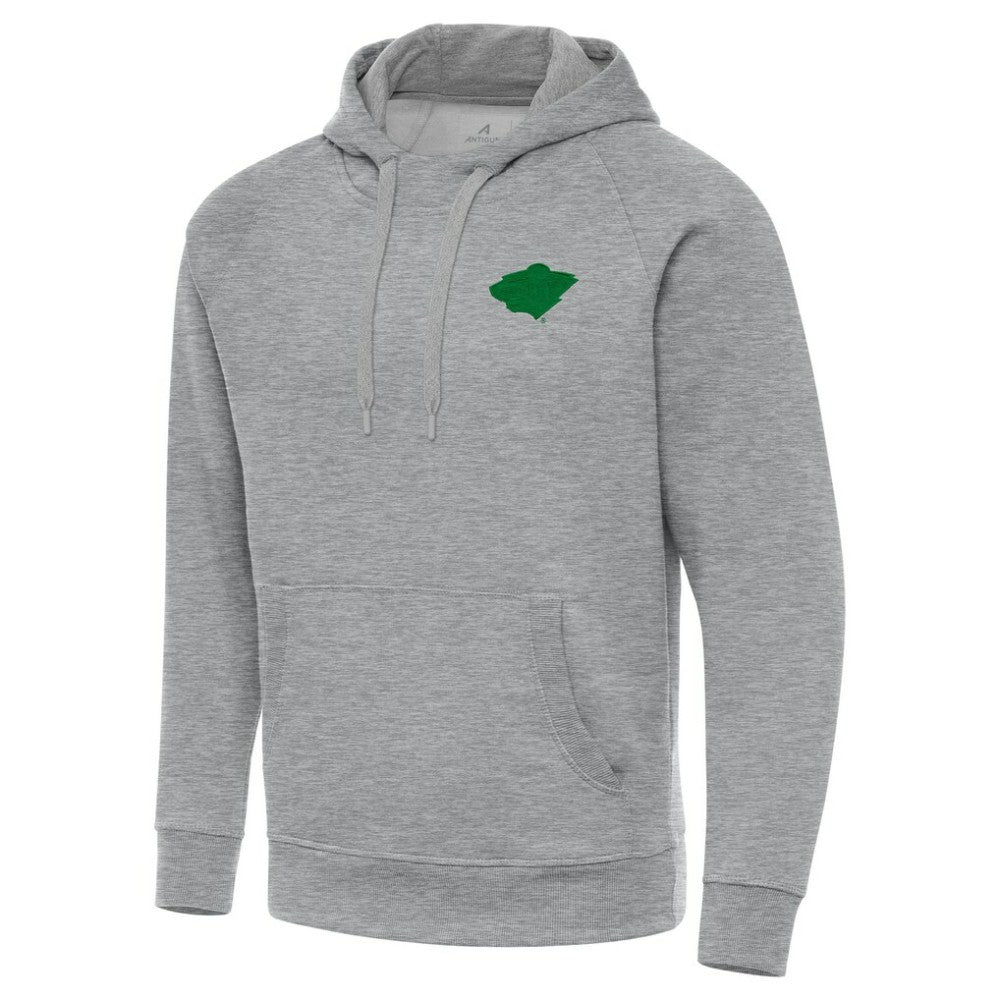 NHL Minnesota Wild Antigua St. Patrick's Day Victory Pullover Hoodie - Heather Gray