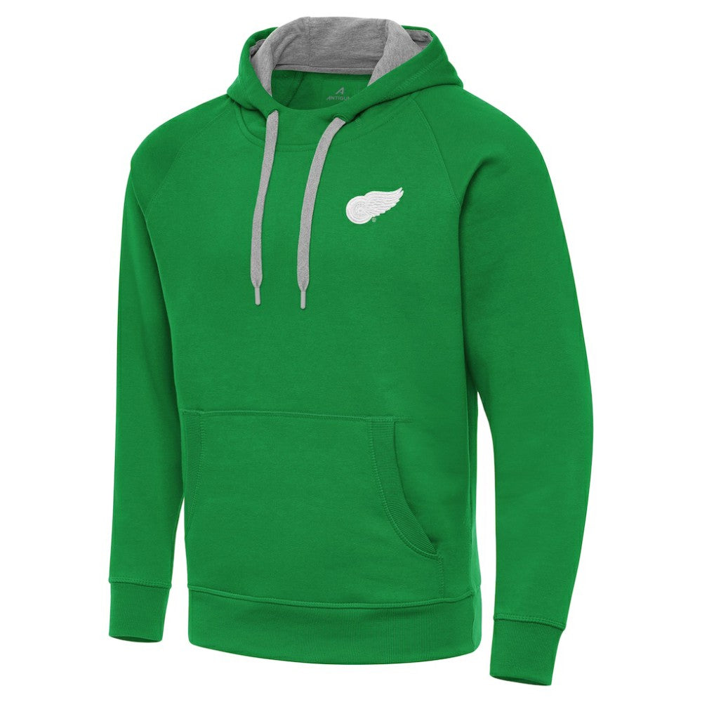 NHL Detroit Red Wings Antigua St. Patrick's Day Victory Pullover Hoodie - Kelly Green