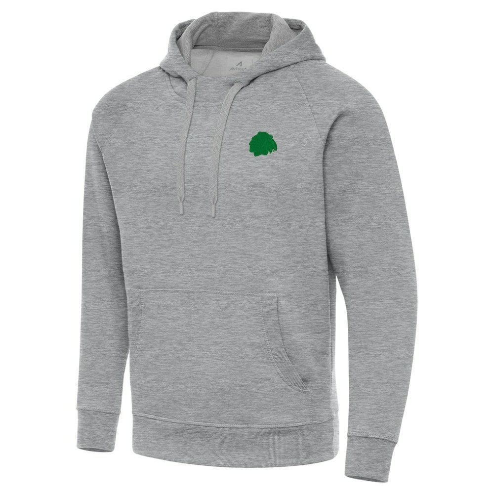 NHL Chicago Blackhawks Antigua St. Patrick's Day Victory Pullover Hoodie - Heather Gray