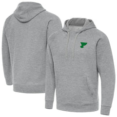 NHL St. Louis Blues Antigua St. Patrick's Day Victory Pullover Hoodie - Heather Gray