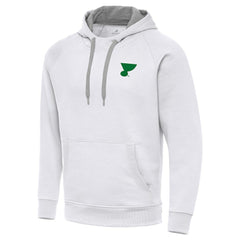 NHL St. Louis Blues Antigua St. Patrick's Day Victory Pullover Hoodie - White