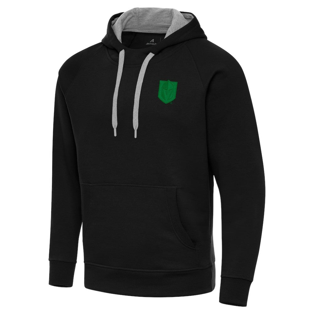 NHL Vegas Golden Knights Antigua St. Patrick's Day Victory Pullover Hoodie - Black