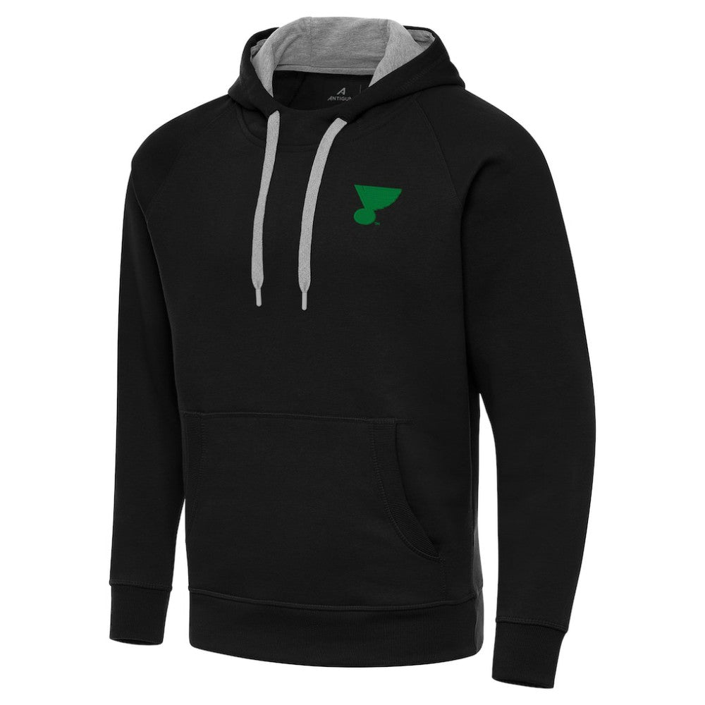 NHL St. Louis Blues Antigua St. Patrick's Day Victory Pullover Hoodie - Black