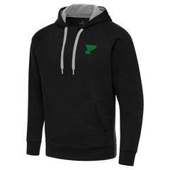 NHL St. Louis Blues Antigua St. Patrick's Day Victory Pullover Hoodie - Black