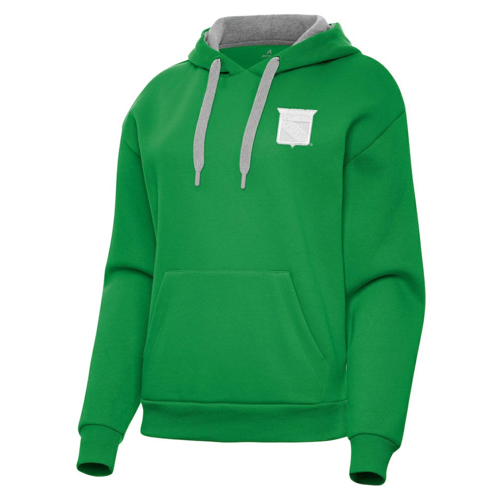 NHL New York Rangers Antigua Women's St. Patrick's Day Victory Pullover Hoodie - Kelly Green