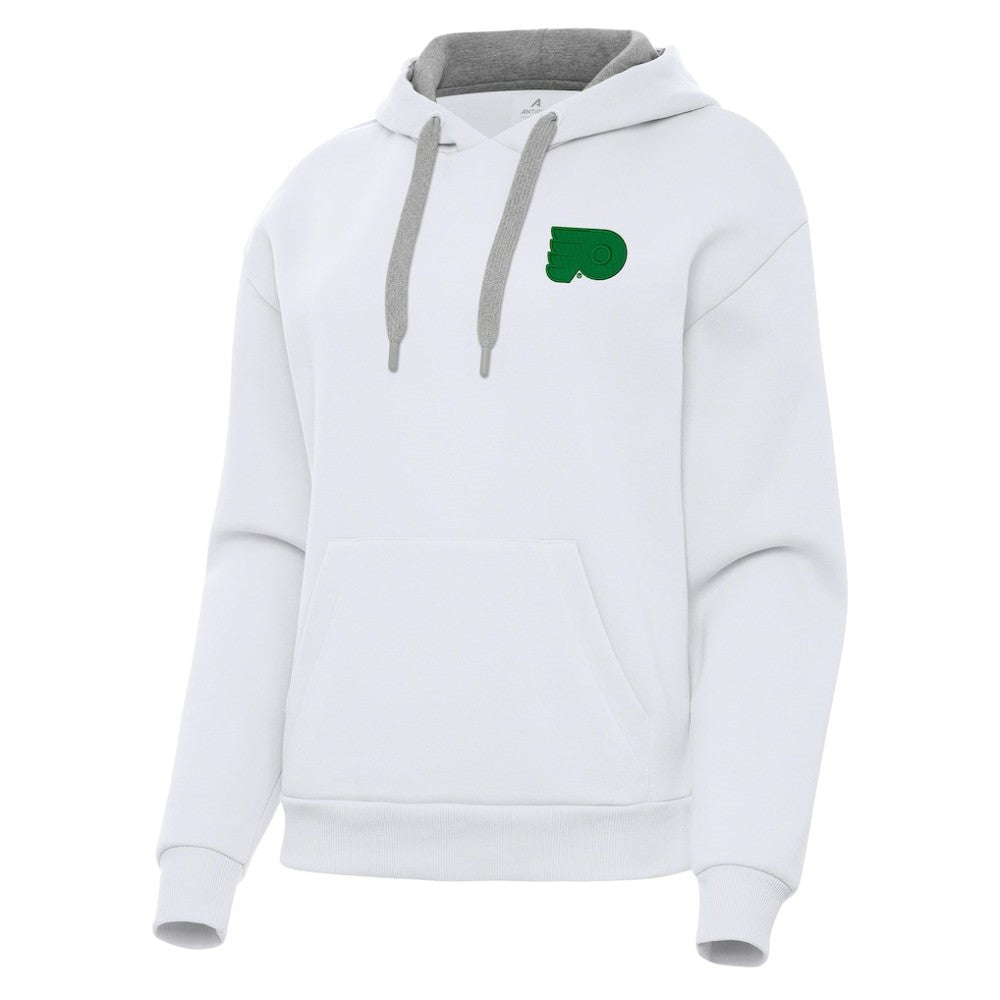 NHL Philadelphia Flyers Antigua Women's St. Patrick's Day Victory Pullover Hoodie - White