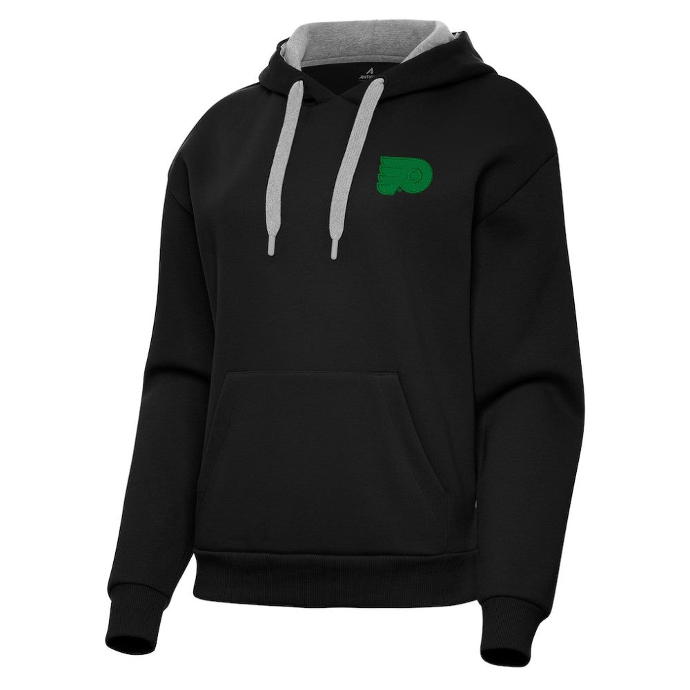 NHL Philadelphia Flyers Antigua Women's St. Patrick's Day Victory Pullover Hoodie - Black