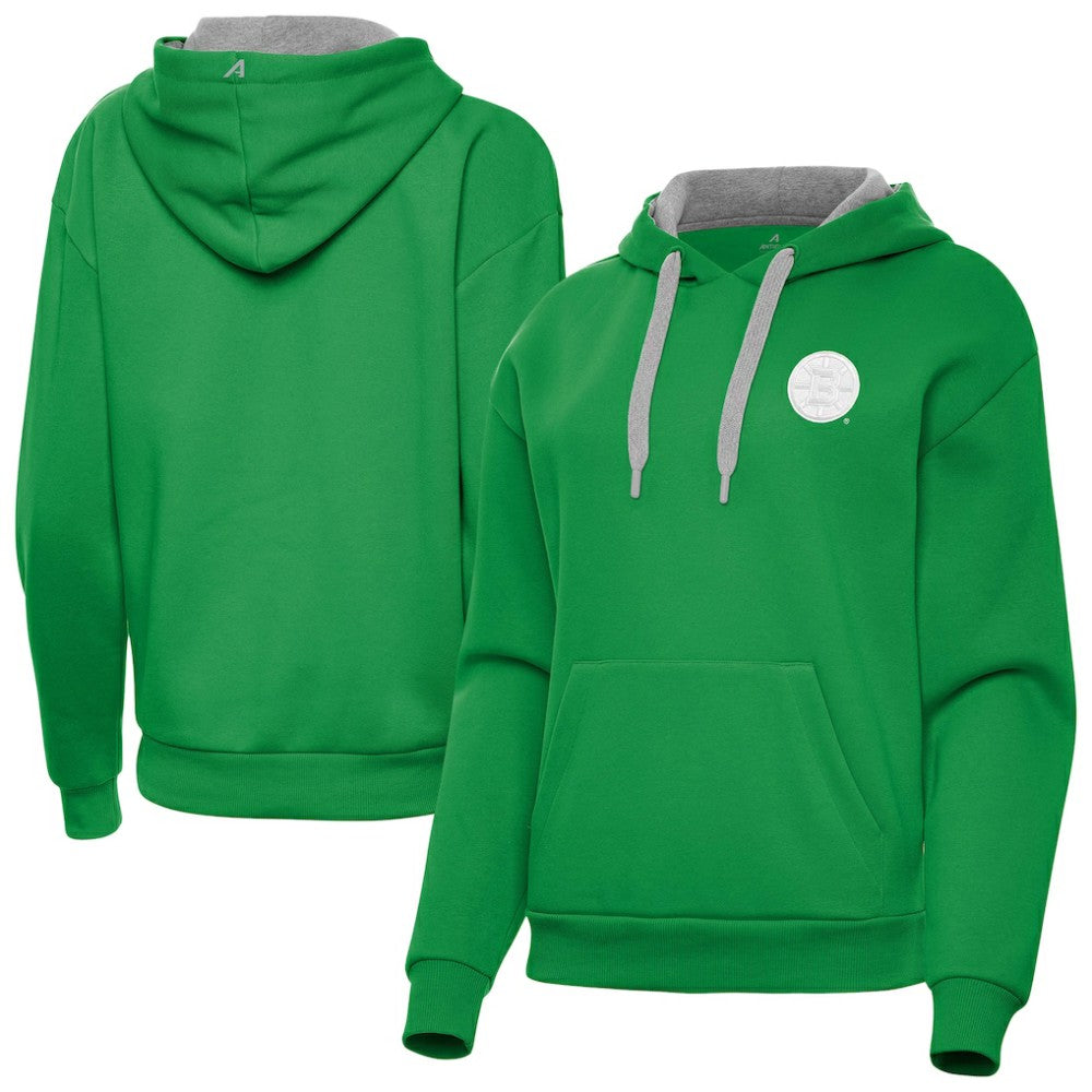 NHL Boston Bruins Antigua Women's St. Patrick's Day Victory Pullover Hoodie - Kelly Green