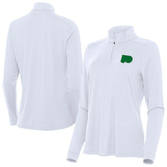 NHL Philadelphia Flyers Antigua Women's St. Patrick's Day Intent Quarter-Zip Performance Pullover - White