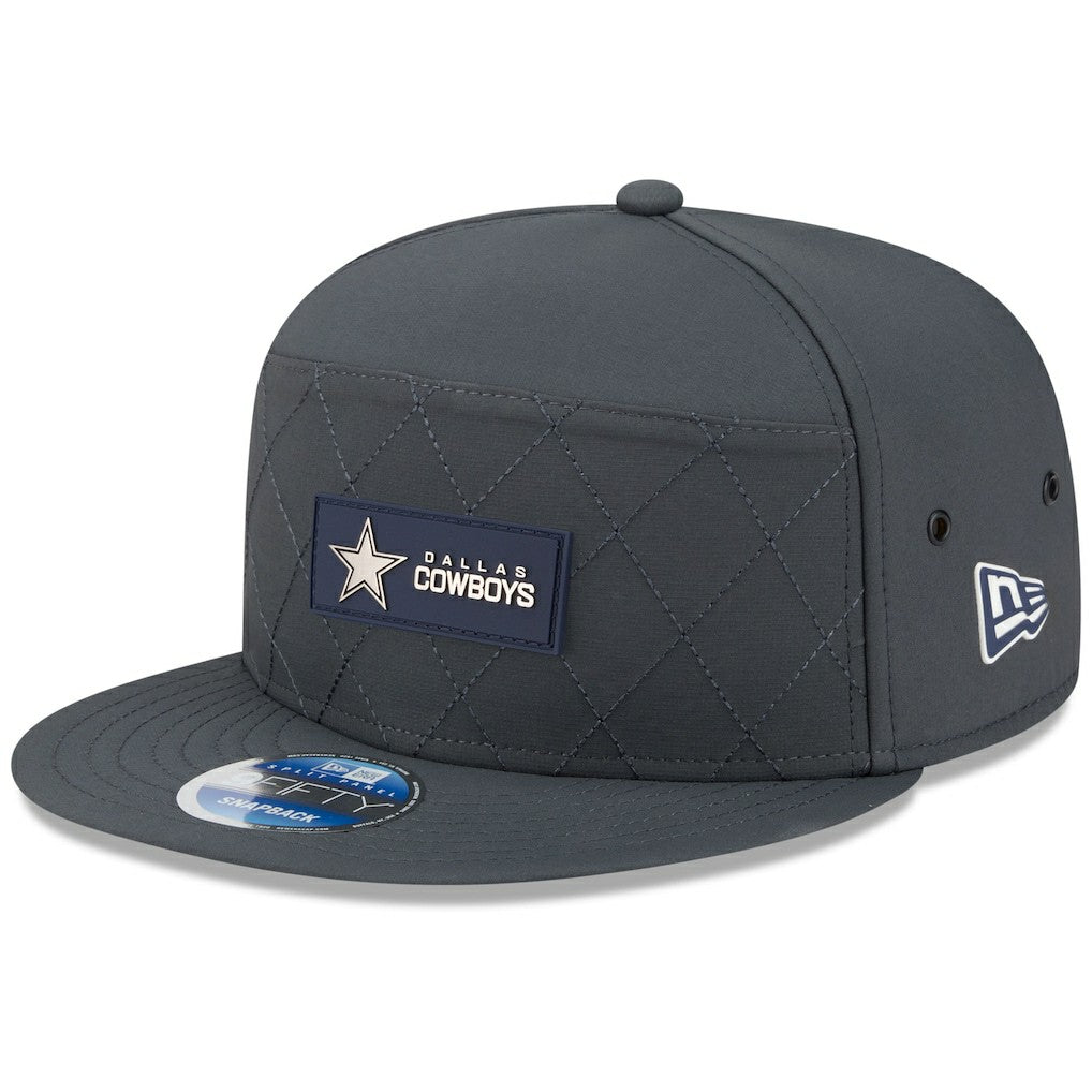 Dallas Cowboys New Era 2025 Sideline Cold Weather Split Panel 9FIFTY Snapback Hat Charcoal