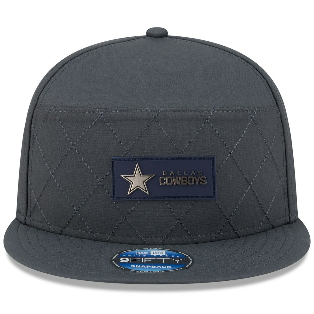 Dallas Cowboys New Era 2025 Sideline Cold Weather Split Panel 9FIFTY Snapback Hat Charcoal