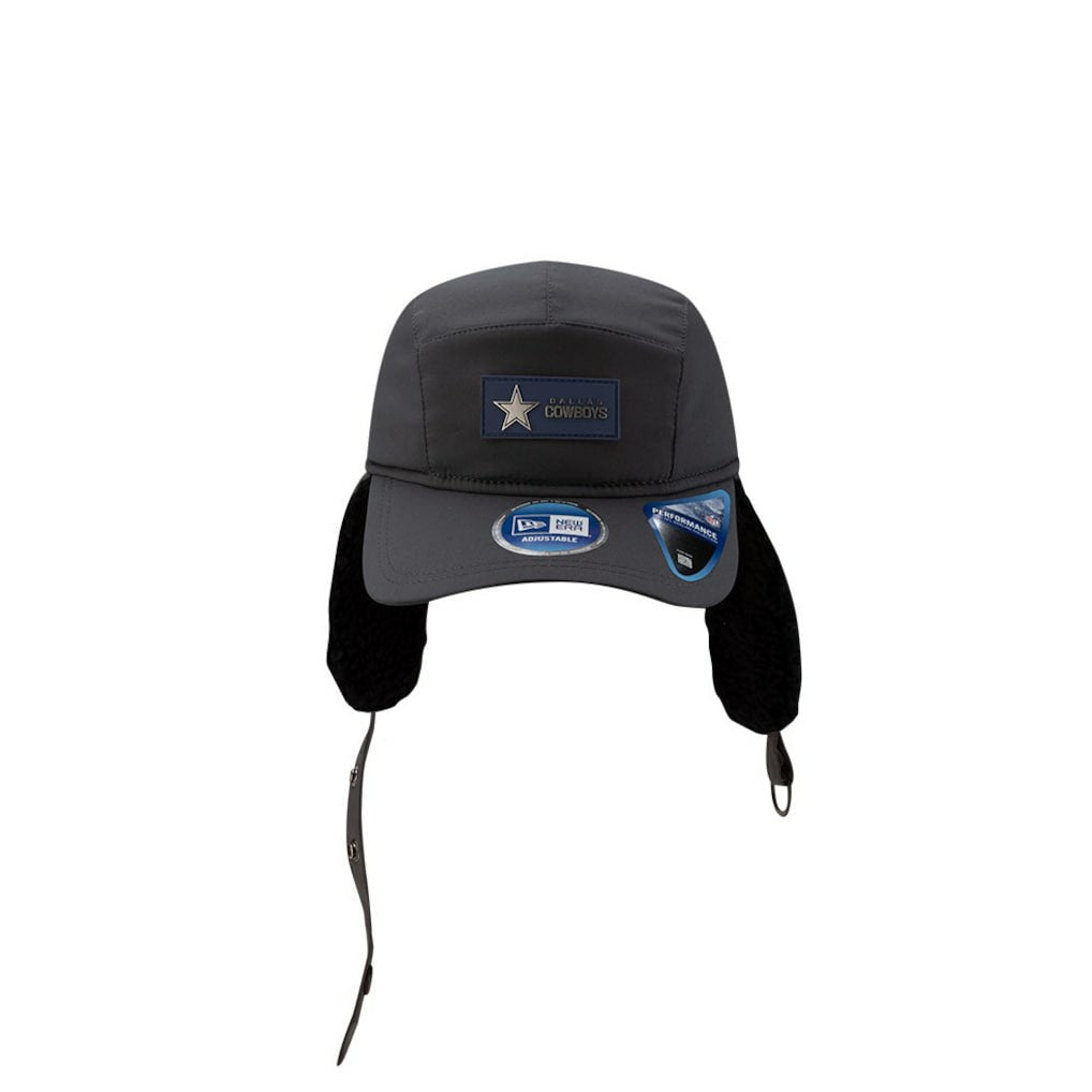 Dallas Cowboys New Era 2025 Sideline Cold Weather Runner Dog Ear Adjustable Hat Charcoal