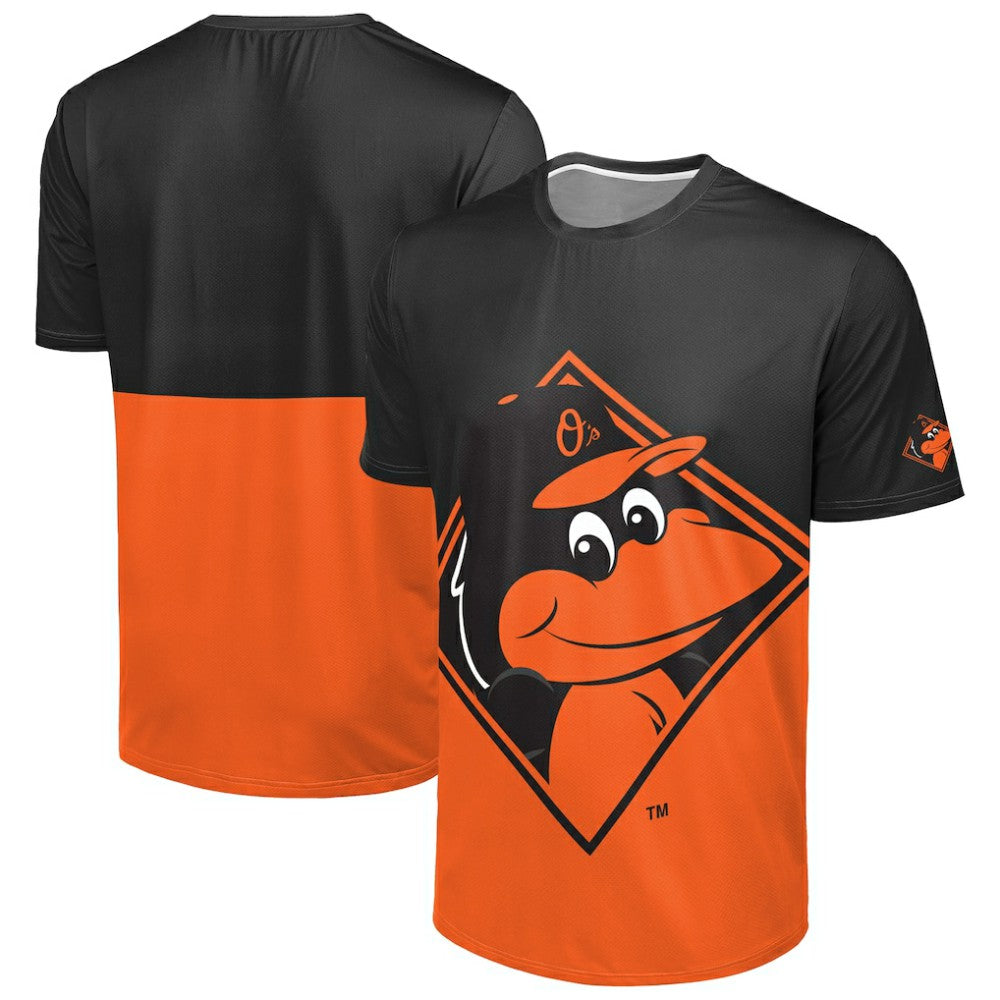 Baltimore Orioles FOCO Big Logo Mascot T-Shirt - Black/Orange T-shirts