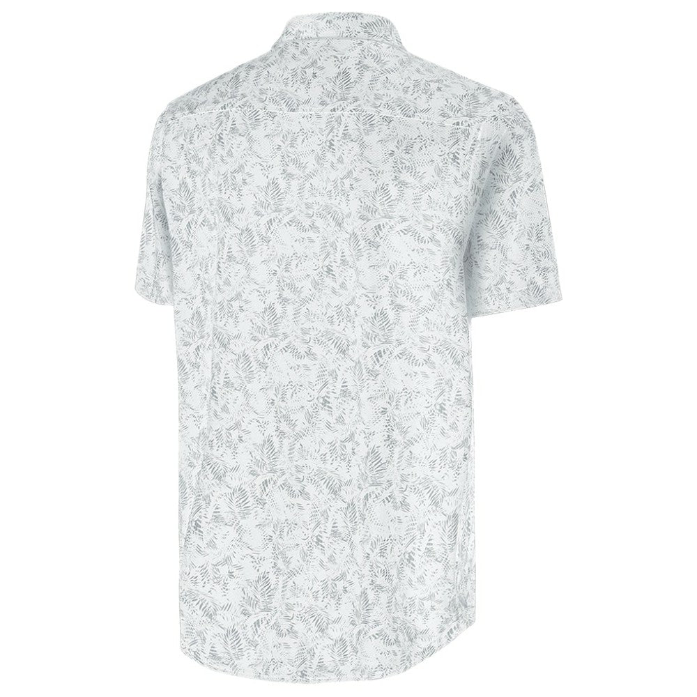 Atlanta Braves Antigua Palm Tree Spring Training Lush Button-Up Shirt - White