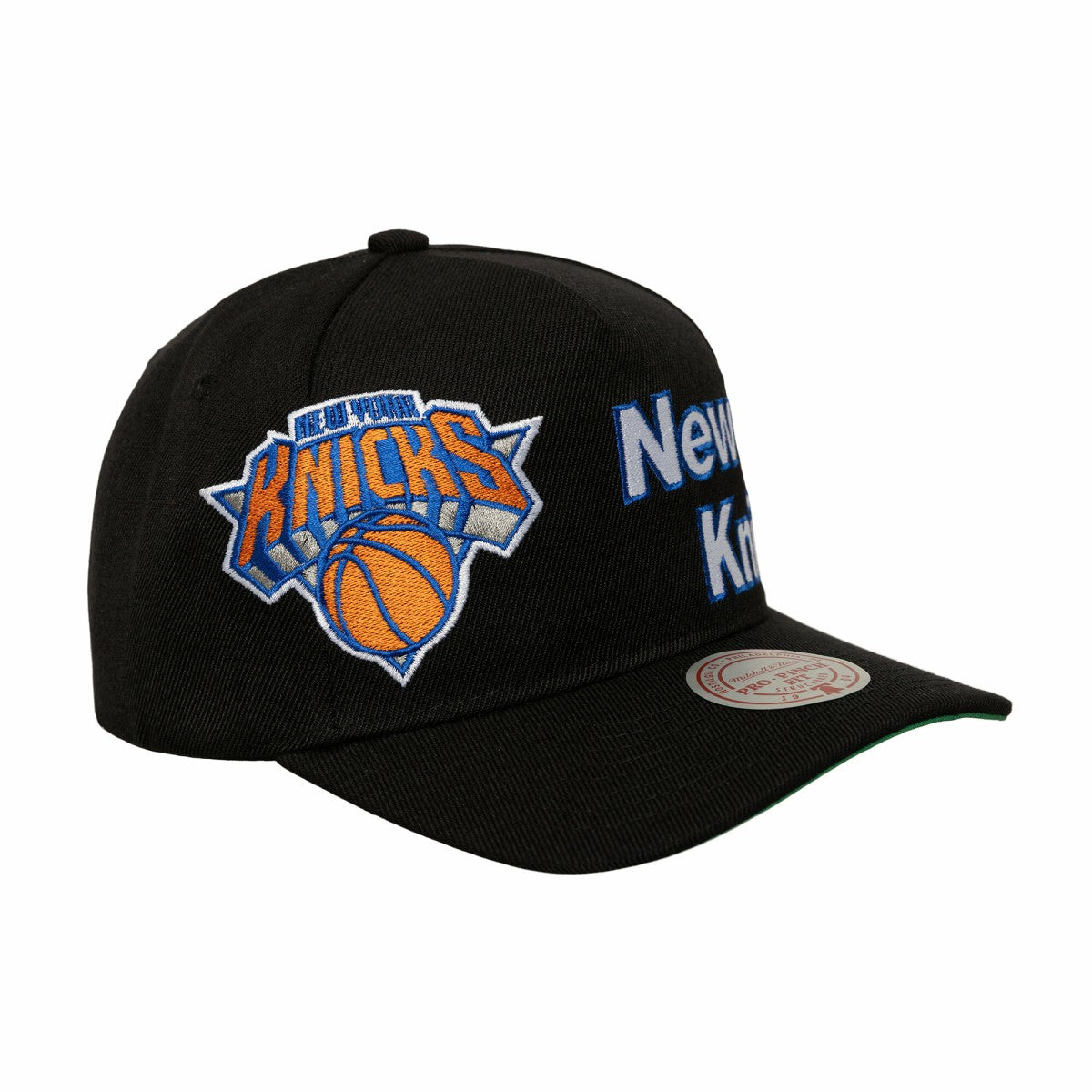 New York Knicks Busted Logo Wordmark Wrap-Around Pro Pinch Adjustable Hat Black