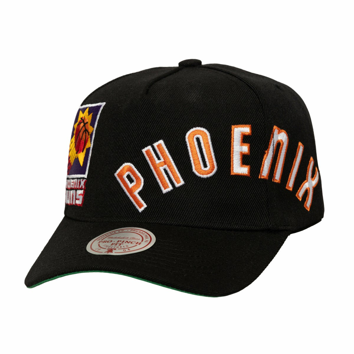 Phoenix Suns Busted Logo Wordmark Wrap-Around Pro Pinch Adjustable Hat Black