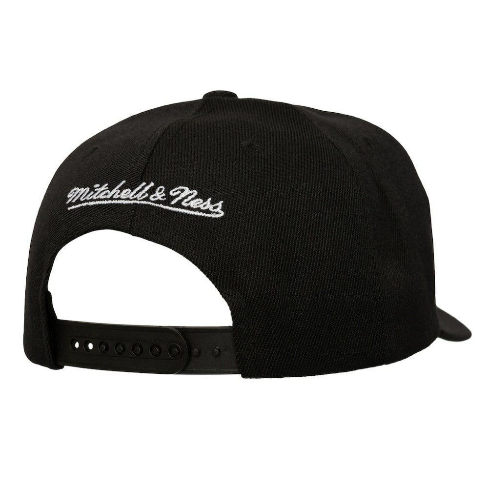 NHL Detroit Red Wings Mitchell & Ness Busted Logo Wordmark Wrap-Around Pro Pinch Adjustable Hat - Black