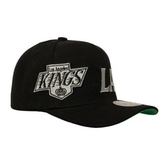 NHL Los Angeles Kings Mitchell & Ness Busted Logo Wordmark Wrap-Around Pro Pinch Adjustable Hat - Black