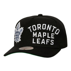 NHL Toronto Maple Leafs Mitchell & Ness Busted Logo Wordmark Wrap-Around Pro Pinch Adjustable Hat - Black