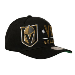 NHL Vegas Golden Knights Mitchell & Ness Busted Logo Wordmark Wrap-Around Pro Pinch Adjustable Hat - Black