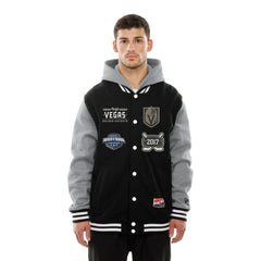 NHL Vegas Golden Knights New Era Full-Snap Fleece Hoodie Jacket - Black/Grey