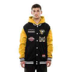 NHL Pittsburgh Penguins New Era Full-Snap Fleece Hoodie Jacket - Black/Gold
