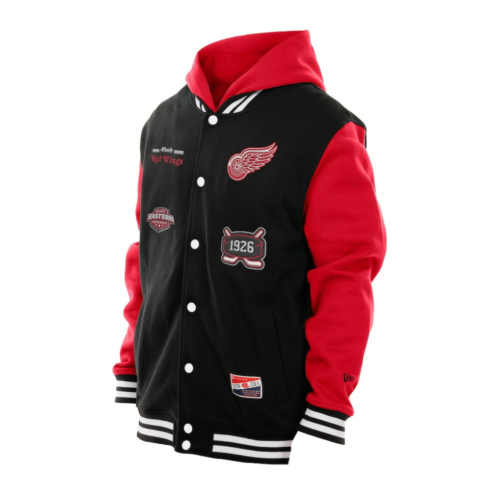 NHL Detroit Red Wings New Era Full-Snap Fleece Hoodie Jacket - Black/Red