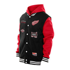 NHL Detroit Red Wings New Era Full-Snap Fleece Hoodie Jacket - Black/Red